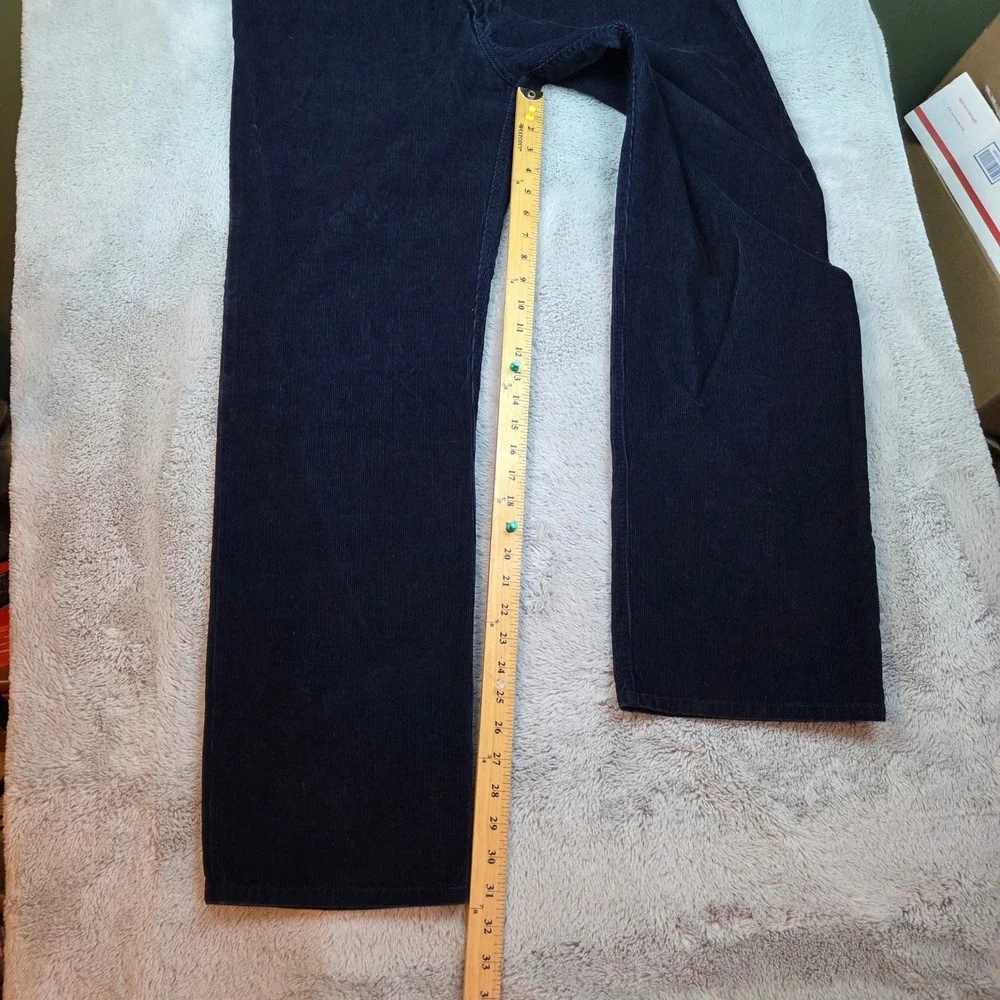 Brooks Brothers 346 Corduroy Pants Mens 36x32 Navy Blue Straight Leg Cotton - Picture 4 of 8